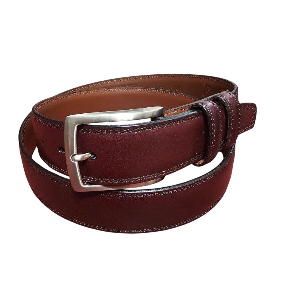 Torino Aniline Kipskin Dress Belt Brown 42 Office Preppy Luxury Removable Buckle